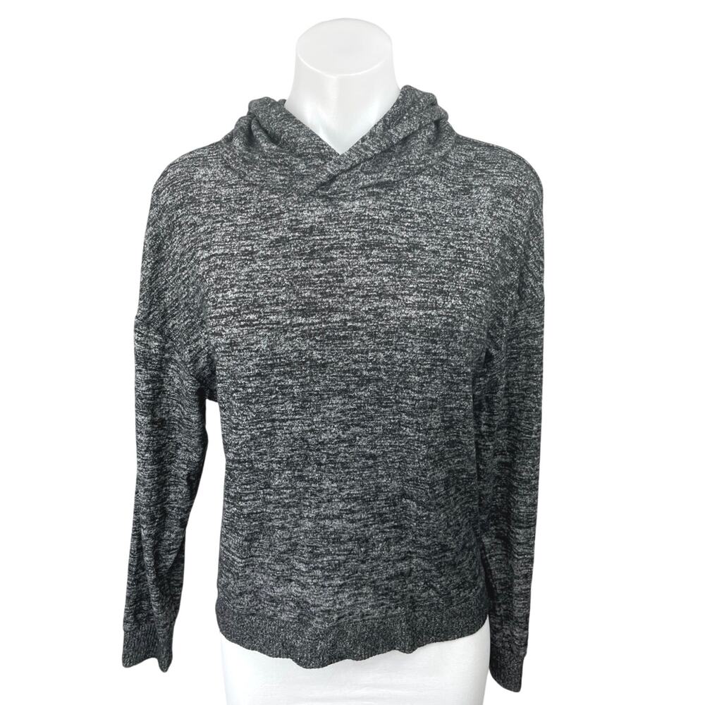 Gap Women's Black Heather Long Sleeve Pullover Hooded Hoodie Sweat Shirt Top S
